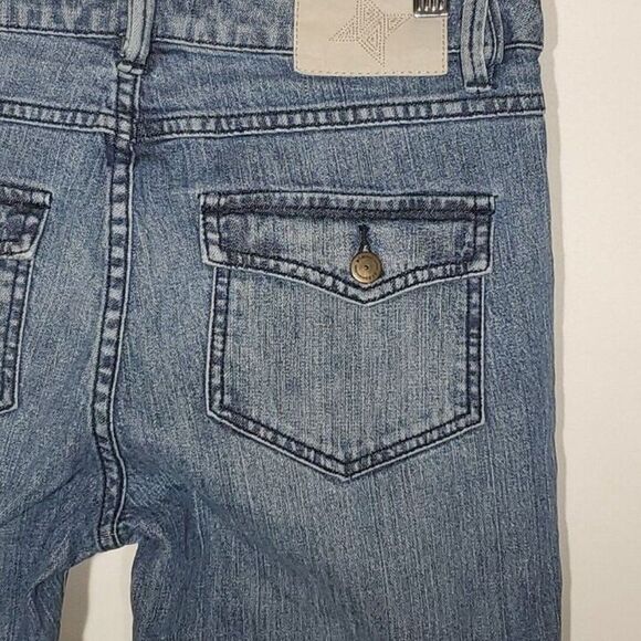 Vintage Y2K Bebe Women's Low Rise Flare Jeans Sz27 Flap Back Pockets Made in USA - Picture 4 of 9